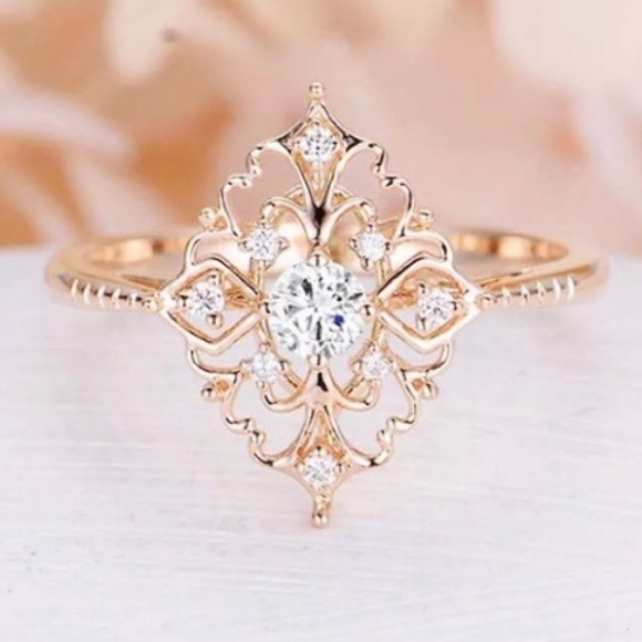 NEW Antique Sterling Silver Gold Ring - Picture 4 of 4